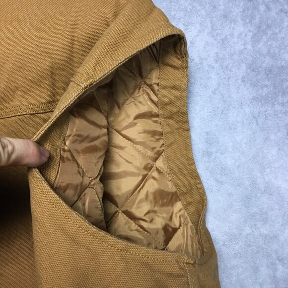 Brahma Mens Canvas Vest size 2XL Brown Quilted Interior Zip Up Front Pockets - Picture 9 of 16